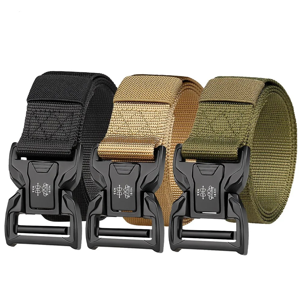 New Arrival Men's Casual Weave Sling Tactical Belt 4.0cm Width Custom Logo Polyester Nylon Cotton Alloy Buckle Outdoors Fashion