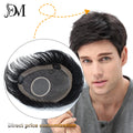 Hand Made Men's Wig Swiss Lace Silk Top Machine Clip with Biological Pu Base 60 Net Thin Blank Bald Nature Color Men's Toupee