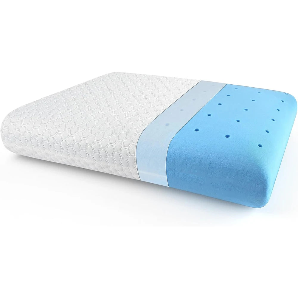 Comfortable Memory Foam Orthopedic Bed Pillow Ventilated Sleeping Pillow for King Queen Side/Back Sleepers