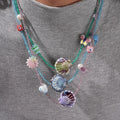 Bohemia Beach Waterproof Natural Crystal Natural Stone Glass Shell Necklace Beaded Necklace Jewelry for Women