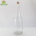 750ml Sparkling Water Glass Bottle 75cl 25oz Water Drop Shape Mineral Water Lemonade Drink Liquid Bottle with Aluminum Cap