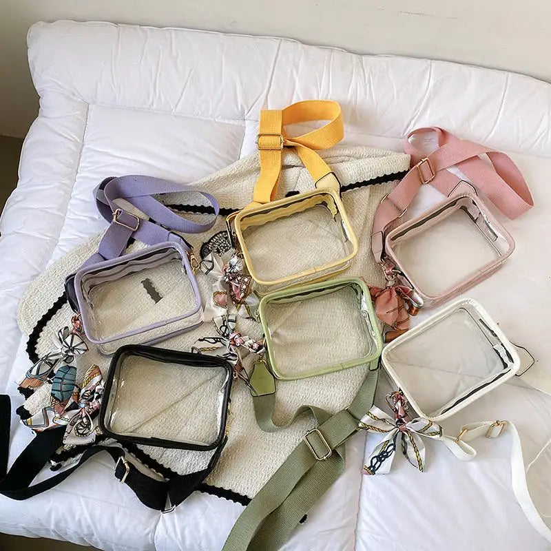 Wholesale Custom Women PVC Ladies Sling Bags Waterproof Chest Crossbody Purse Clear Stadium Bag