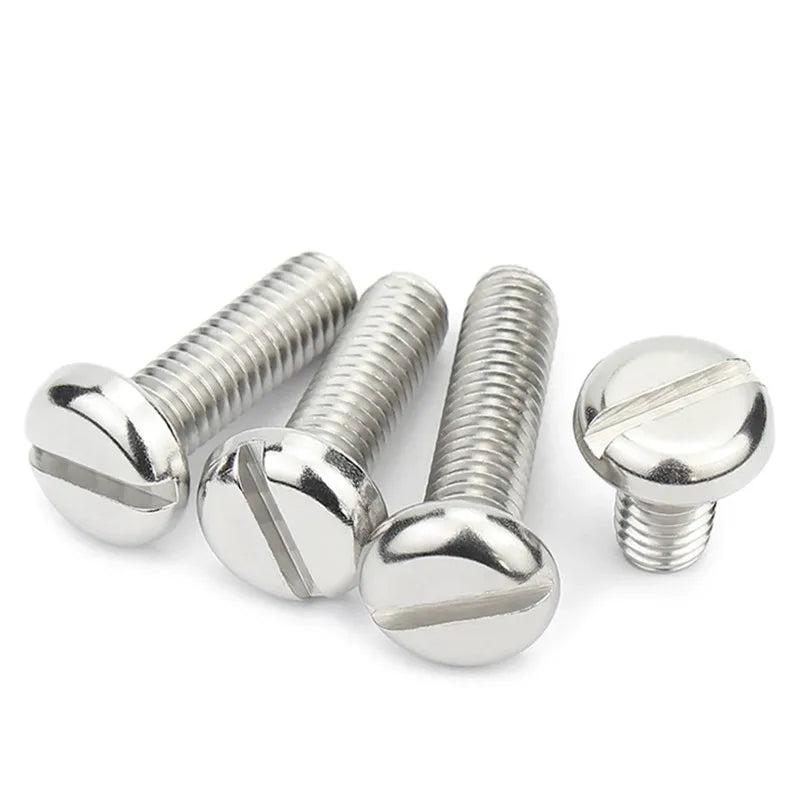 High Quality Stainless Steel Din84 Cheese Head Machine Screw Slotted Cylindrical Head Machine Screw Slotted Bolts