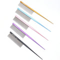 Baoli OEM Peine Perro 26x185mm Colorful Metal Pet Dog Grooming Tail Comb Stainless Needle Hair Removal Parting Grooming Pet Comb