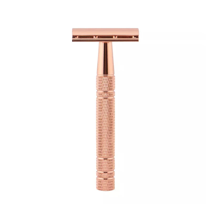 LIYI YL014-RG New Design Stainless Steel Twin Blade Rose Gold Travel Safety Razor for Men
