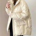 Winter Jacket Parkas Women Glossy Down Cotton Jacket Hooded Parka Warm Female Cotton Padded Jacket Casual Outwear 2023 New