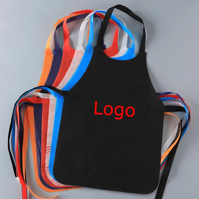 Custom Logo Hot Pot Restaurant Adult Disposable Apron Non-woven Apron Disposable Non Woven Aprons