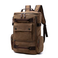 Large Capacity Portable Vintage Canvas Outdoor Camping Trekking Travel Rucksack Laptop Backpack with Cover Closure for Teenager
