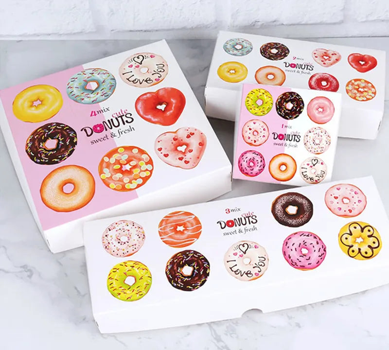 Wholesale Paper Cake Box Custom Bakery Cake Donuts and Cookie Doughnut Box With Insert