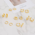JXX Classic OL Style With Hollow Huggie Earrings Round Huggie Earrings 18K Plated Hoop Earrings Factory Wholesale