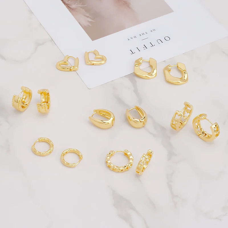 JXX Classic OL Style With Hollow Huggie Earrings Round Huggie Earrings 18K Plated Hoop Earrings Factory Wholesale