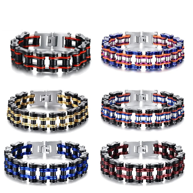 2026 Bicycle Bracelet Titanium Steel Personalized Men's Motorcycle Chain Trendy Men's Stainless Steel Bracelet