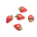 New Design Anti Fading Gold Plated Small Enamel Cute Strawberry Metal Charms for DIY Jewelry Bracelet Making