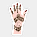 Custom Mehndi Disposable Maroon White Black Hand Fingers Feet Wedding OEM Henna Muslim Tattoo Sticker