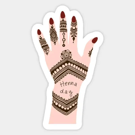 Custom Mehndi Disposable Maroon White Black Hand Fingers Feet Wedding OEM Henna Muslim Tattoo Sticker