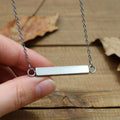 Stainless Steel Cuboid Pendant Necklace Open Square Bar Cremation Jewelry Pendant Keepsake for Ash Holder Memory Cremation Urn