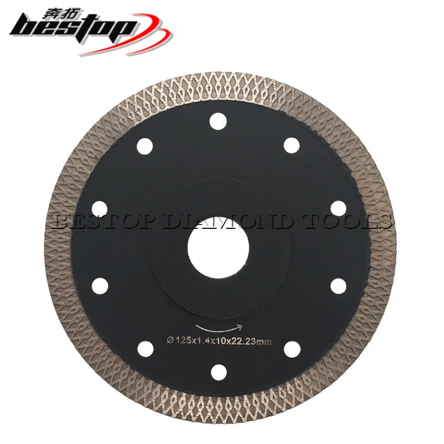 Customizable 5\" 125mm Steel Ceramic Tile Diamond Saw Blade Big X Turbo Segments Wet/Dry Circular Saw Blade Hot Press Process MegaBDM