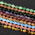 10x14mm Faceted Gemstone Beads Strand Oval Shape Tiger Eye Agate Jasper Stone Loose Beads for Jewelry Making