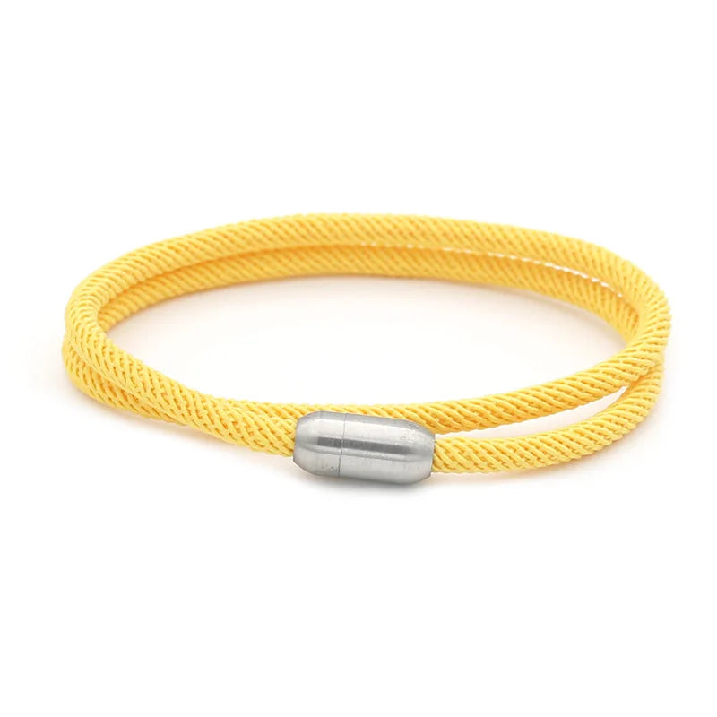 Free Logo Lasering Double Layered Nautical Rope Bracelet Fashion Magnetic Clasp Multicolor Sailing Rope Bracelets for Men Women