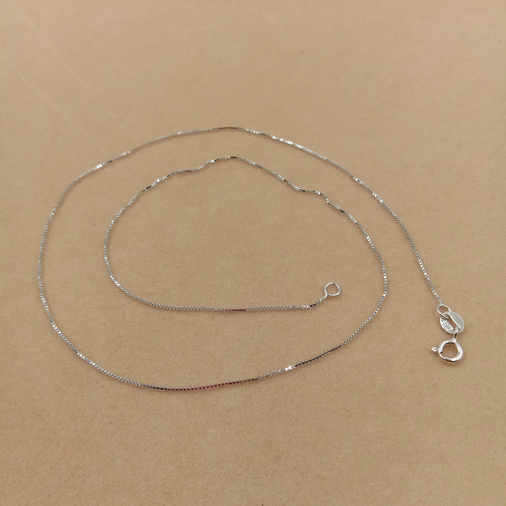 Wholesale Bulk 18 Inch S925 Sterling Silver 0.65-1 mm Box Chain Choker Necklace 18k Gold Plating DIY Accessories for Jewelry