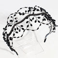 New Bride Plastic Crystal Crown European and American Wedding Party Headdress Mesh Crystal Beaded Hair Hoop