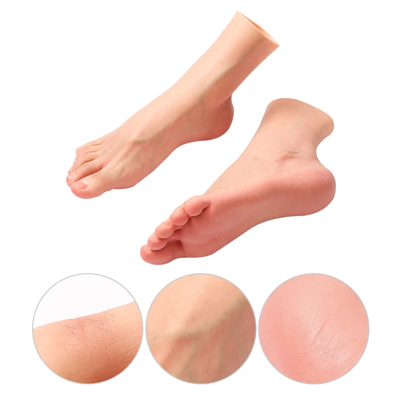 Realistic Soft Silicone Foot Sleeve for Crossdresser Cosplay Shoe Fitting Display Pedicure Practice Foot Model