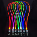 Wholesale Custom TPU Neck Strap with LED Light Flashing Luminous Hanging Cord Lanyards Includes Hook Accessory