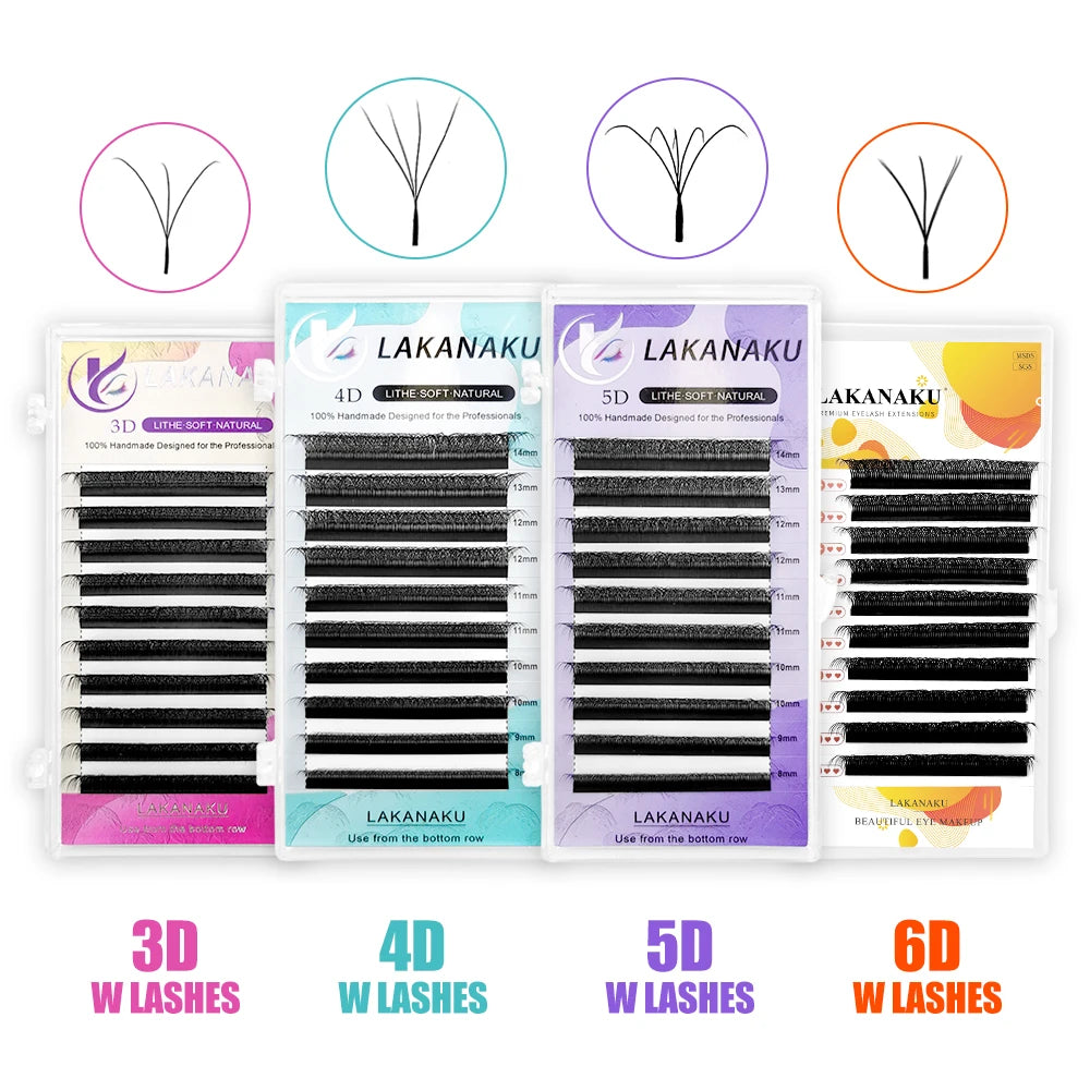 Abonnie Factory Wholesale PBT Bulk 3D 4D 5D 6D 8D W Lashes Your Own Brand 0.07mm Yy Lashes 14mm YY Lash Extensions