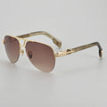 CH8253 2024 Eyesight China Half Frame Pilot Titanium Acetate Gradient Brown Mens Designer Sunglasses for Women Blue Lens Glasses