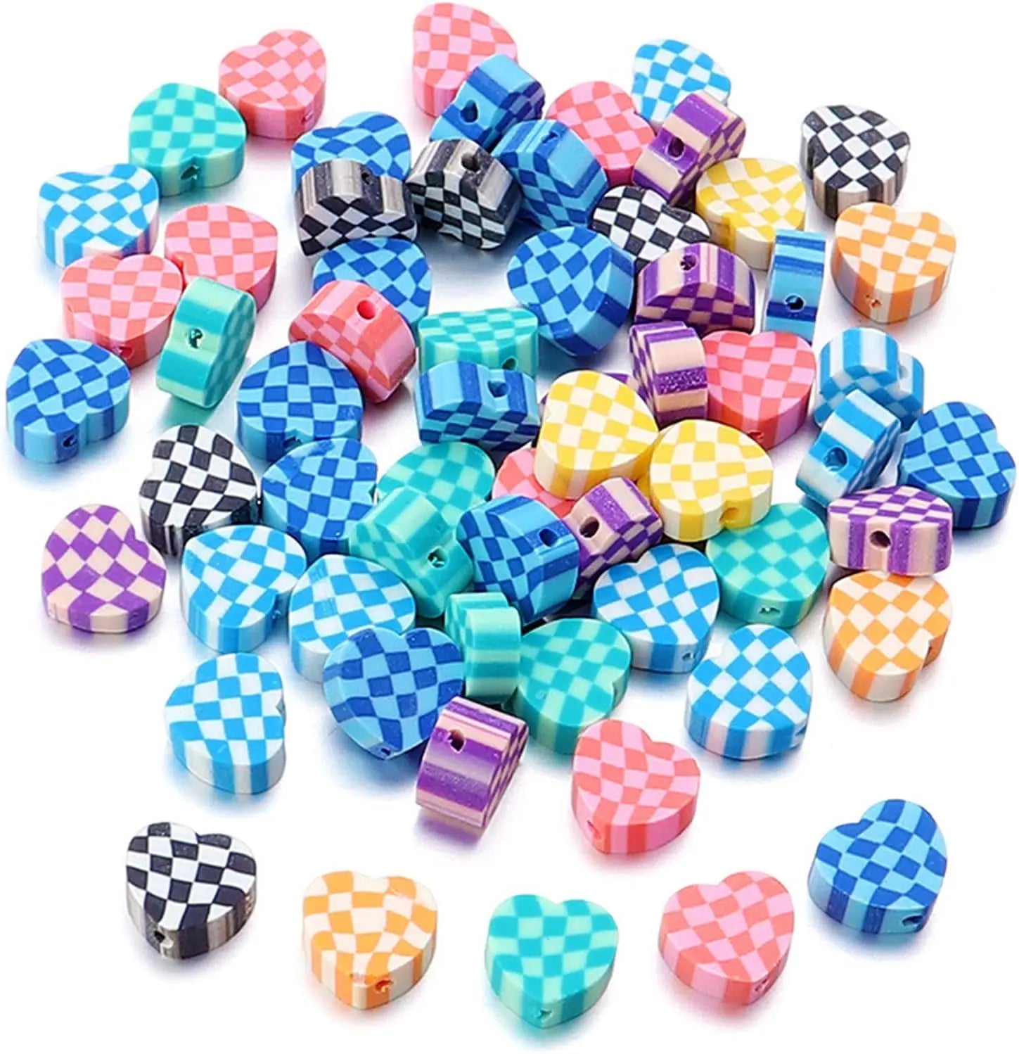 100pcs/bag mixed color Valentine's Day series polymer clay beads DIY mobile phone chains bracelets earrings jewelry loose bea