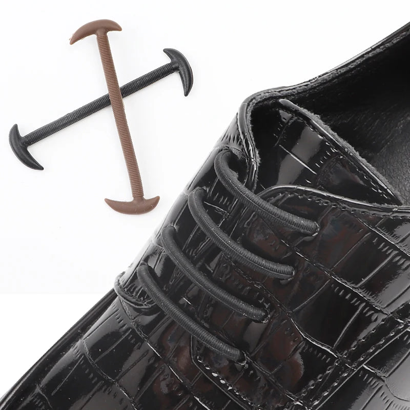 12 Pcs Silicone Shoelaces Men's and Women's Leather Shoes Elastic Shoe Laces Without Ties Fast on and off Rubber Lazy Shoelace