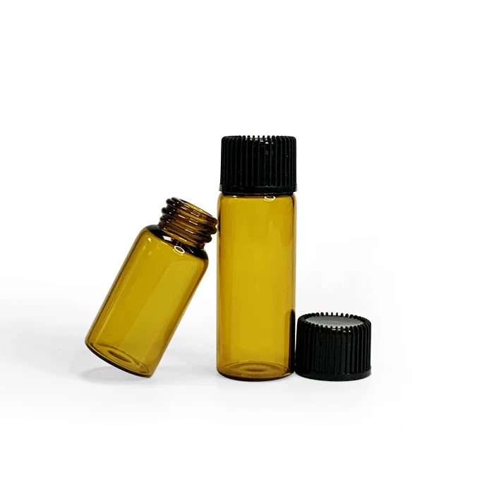 Mini Sample Glass Vial Factory Supply Cylinder Shape 1ml 2ml 3ml 5ml Capacity Sealed with Dropper for Cosmetic Oil Packaging