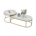 Nordic Modern Marble Coffee Table Simple Golden Round Table Creative Living Room Side Luxury Marble Coffee Tables Set for Home