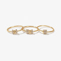 LOZRUNVE 925 Sterling Silver Jewelry Boho 18k Gold Zirconia Stack Ring Set for Women