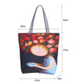 High End Flower Printing Customized Heavy Large Capacity Eco Friendly Tote Cotton Canvas Shopping Bag