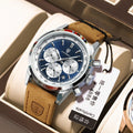 POEDAGAR 921 Brand New High Quality Ready to Ship Fancy Design Factory Promotional Men Quartz Watches With Genuine Leather Band