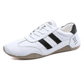 Custom DIY LOGO Handmade Sewing Comfortable Casual Large Size Walking Shoes Driving Shoes White Genuine Leather Shoes