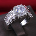 CAOSHI Gorgeous Women Ring Silver Color Full Bling Iced Out Micro Pave Crystal Zircon Rings Dazzling Bridal Wedding Engage Ring