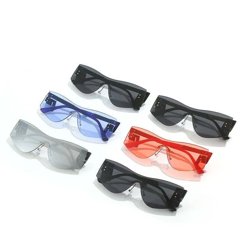 STORY XY239527 One Piece Lens Square Rimless Sun Glasses UV400 Protection Fashion Eyewear Sunglasses for Women Men