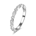 925 Sterling Silver Cubic Zirconia Band Round Milgrain Eternity Bands Rings for Women