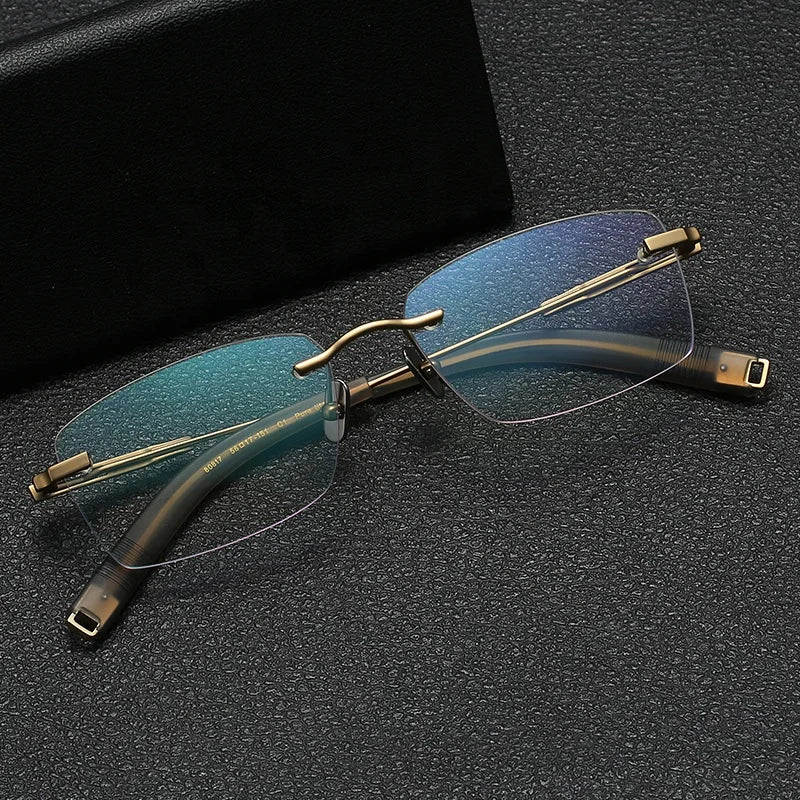 Rimless Design Small Fashion  Trendy Men Women Designer Shades 2022 Vintage Customized Logo Optical Frames
