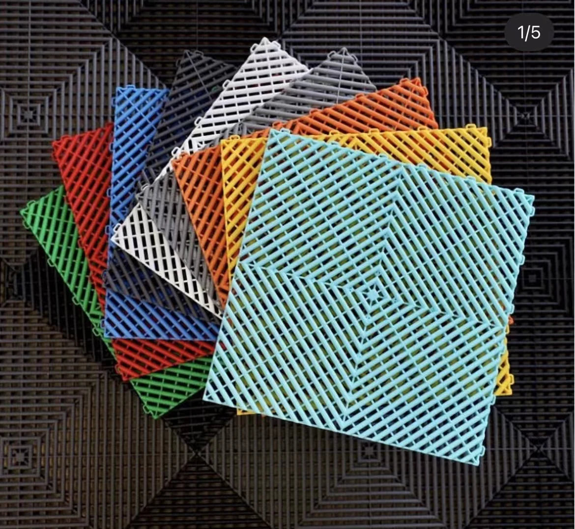Car Beauty PP Interlocking Plastic Flooring for Car Wash Tiles Garage Floor Drainage Grid Tiles