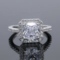 Fashion Engagement Wedding Silver 925 2.5 Carats Cushion Cut Moissanite Ring