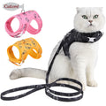 Durable Comfortable Polyester Cat Harness and Leash Reversible Design with No Pull Feature for Dogs