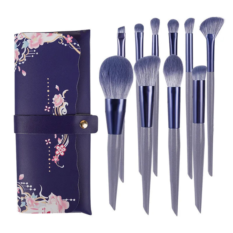 High Quality Wholesale 10PCS Fashion Purple Color Makeup Brush Set Foundation Brush Eyeshadow Makeup Brush Kits