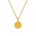 Simple Trendy English Letter Printing Round Pendant Necklace Stainless Steel Jewelry for Girls Non Tarnish