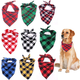 Wholesale Hot Sale 100% Cotton Plaid Pet Dog Scarf Custom Dog Product