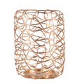 Creative Home Decoration New Design Geometric Electroplated Hollow Metal Candlestick Holder