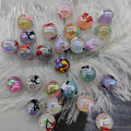 Wholesale Materials DIY Mobile Phone Chains Jewelry Acrylic Round Beads Hand-painted Charm Beads
