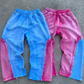 Custom Baggy Wide Leg Flare Men Acid Wash Cotton Sweatpants Essentials Straight Leg 500 Gsm French Terry Sweatpants Baggy Pants